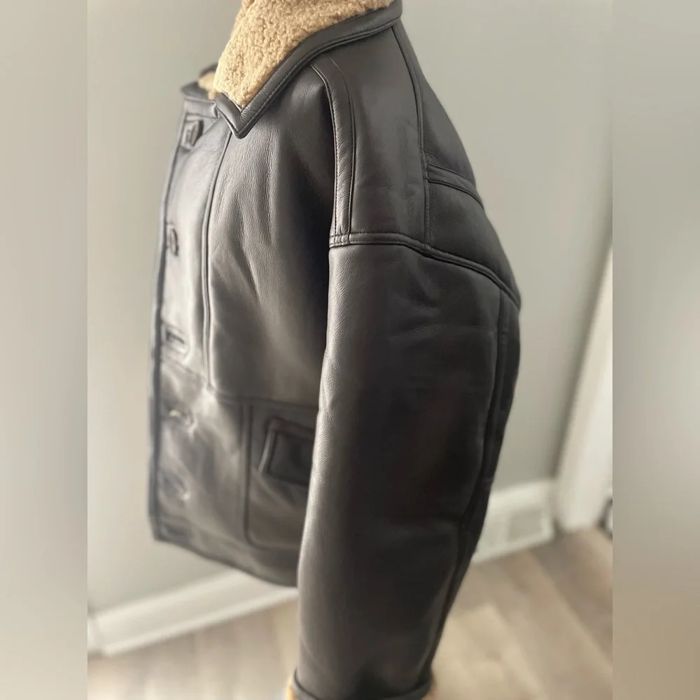Like new Topshop heavy weight vegan leather coat in medium - Picture 8 of 13